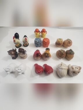 10 Sets Salt & Pepper Shakers Sets Animal Themed Various